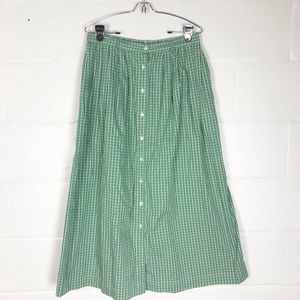 Vintage green plaid skirt Cotton lawn button down